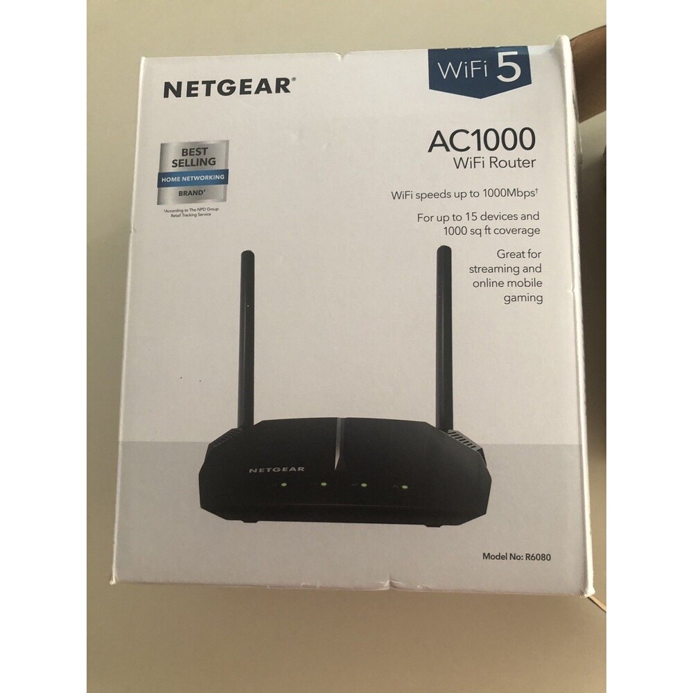 NETGEAR AC1000 Dual Band Fast Ethernet Smart WiFi Router R6080 Used Black